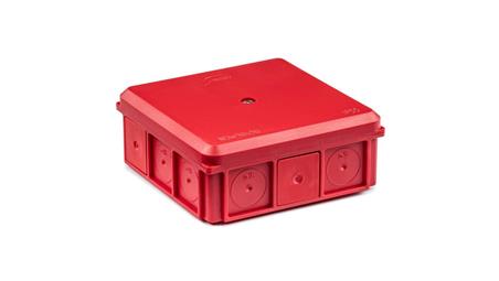 Puszka naścienna 90x37x90mm IP55 z dławnicami z wkrętem czerwona NSW90x90 35418701-74939