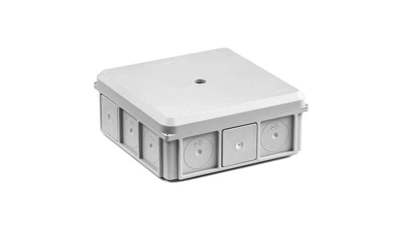 Puszka naścienna 90x37x90mm IP55 z dławnicami z wkrętem szara NSW90x90 35418702-74938
