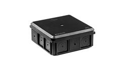 Puszka naścienna 90x37x90mm IP55 z dławnicami z wkrętem czarna NSW90x90 35418707-74874