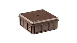 Puszka naścienna 90x37x90mm IP55 z dławnicami z wkrętem brązowa NSW90x90 35418715-74824