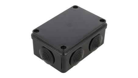 Skrzynka hermetyczna IP65 Puszka instalacyjna 120x80x50mm bezhalogenowa czarna z dławikami PG21 S-BOX 206c-74913