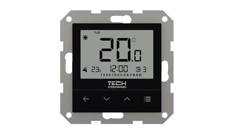 TECH F-4Z V2 - Regulator pokojowy bezprzewodowy doramkowy kolor czarny-27384 TECH F-4Z V2 - Regulator pokojowy bezprzewodowy doramkowy kolor czarny-27384