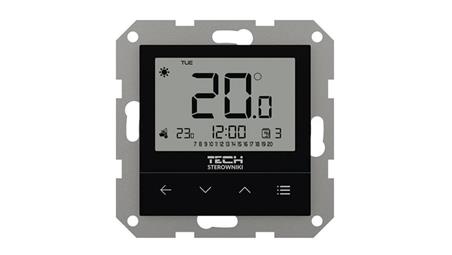 TECH F-4Z V2 - Regulator pokojowy bezprzewodowy doramkowy kolor czarny-27384