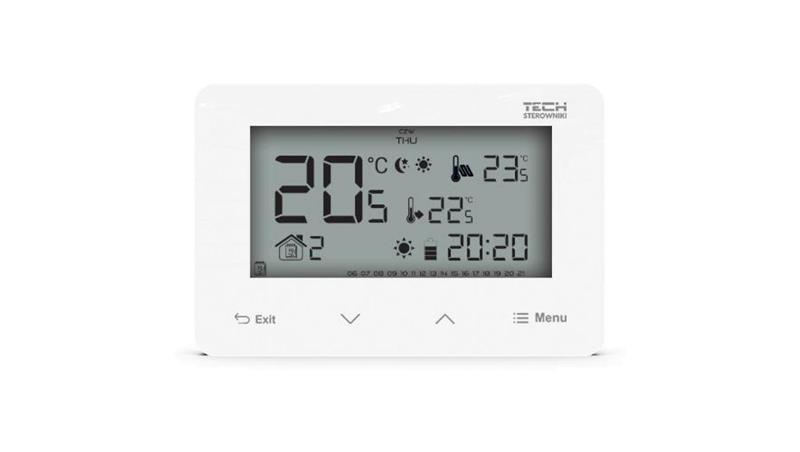 TECH ST-293 V2 - Regulator pokojowy bezprzewodowy dwustanowy kolor biały szklany-27406
