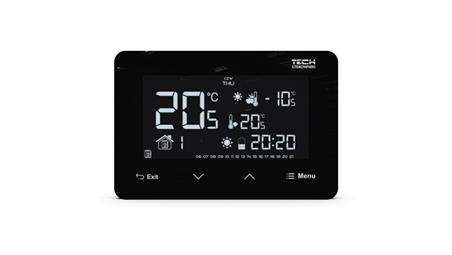 TECH ST-293 V3 - Regulator pokojowy przewodowy dwustanowy kolor czarny szklany-27414