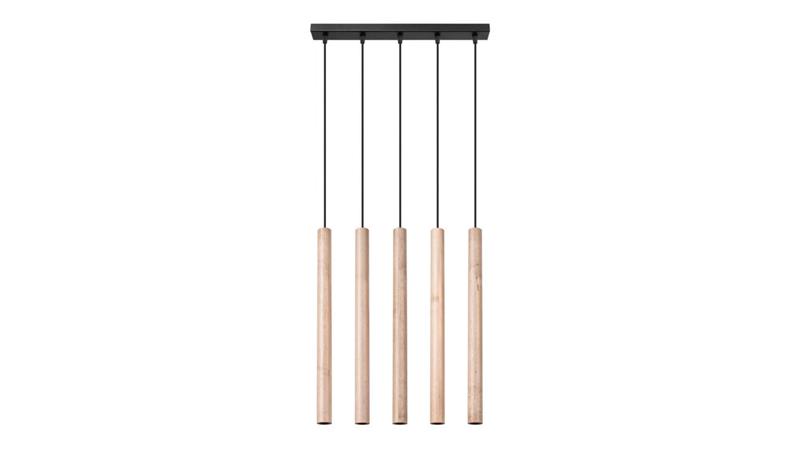 Lampa wisząca PASTELO 5L drewno-56789