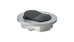 Włącznik meblowy srebrny wpuszczany fi65 230V 2,5A z kablem 2m 2x0,75mm2 (srebrno czany)-31258