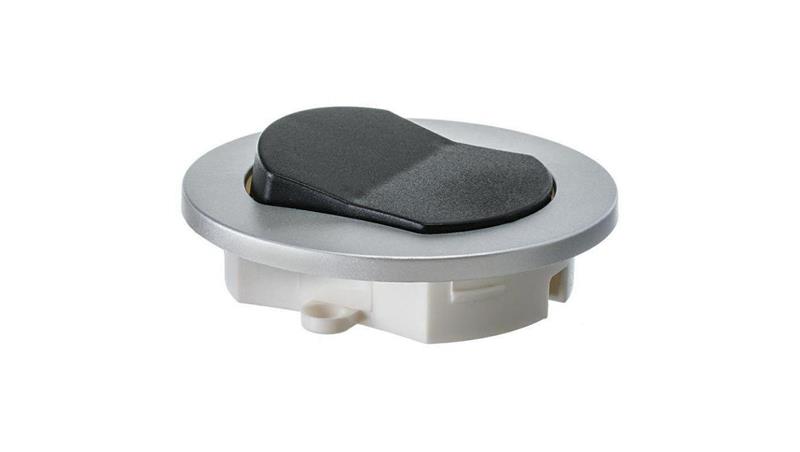 Włącznik meblowy srebrny wpuszczany fi65 230V 2,5A z kablem 2m 2x0,75mm2 (srebrno czany)-31258