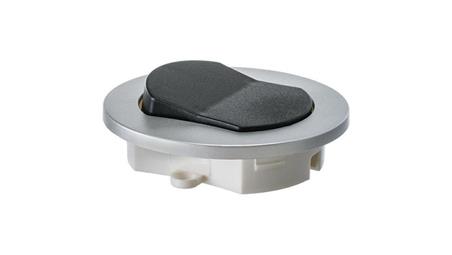 Włącznik meblowy srebrny wpuszczany fi65 230V 2,5A z kablem 2m 2x0,75mm2 (srebrno czany)-31258