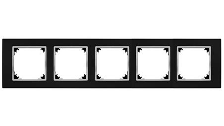 VESTRA ramka pięciokrotna IP20 czarny/chrom 3875-46-37331