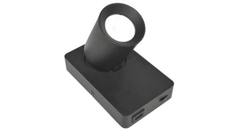 Lampa spotlight Taft 1xGU10 czarna gniazdo usb-53934