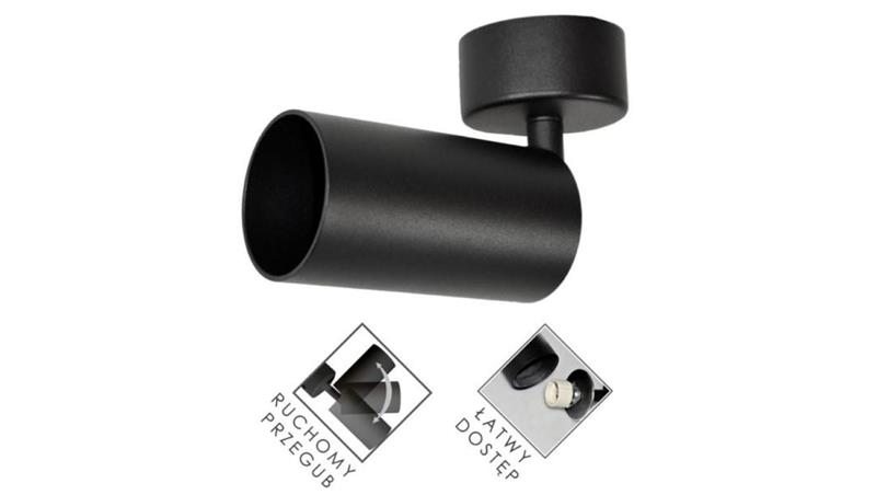 Lampa spotlight Fargo 1xGU10 czarna-53864 Lampa spotlight Fargo 1xGU10 czarna-53864