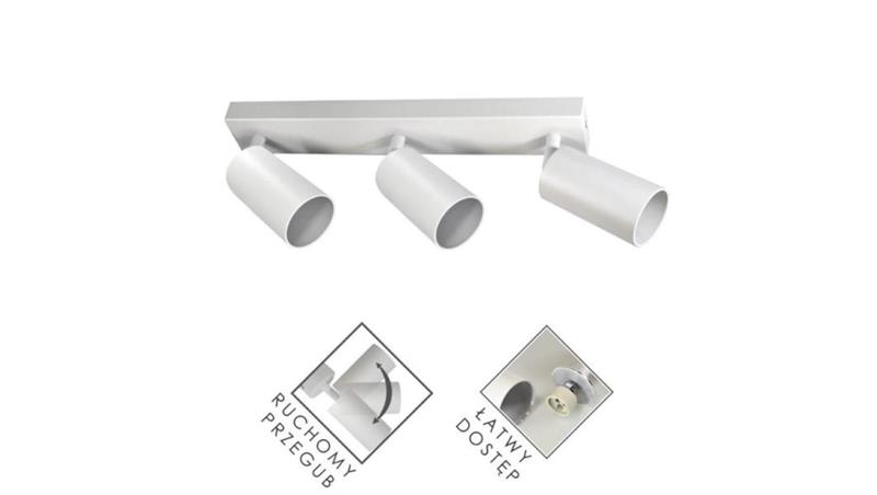 Lampa spotlight Fargo 3xGU10 biała-53130