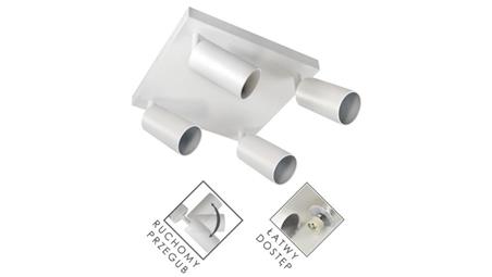 Lampa spotlight Fargo 4xGU10 biała kwadrat-53132