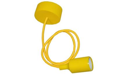 Oprawa Biko na żarówkę E27 z przewodem żółta-54004