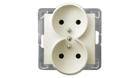 IMPRESJA ECRU GNIAZDO PODWÓJNE Z UZIEMIE NIEM-36158