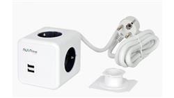 AURA line CUBE przedłużacz rozgałęźnik 4 gniazda + 2xUSB przewód 1,5m 16A/3680W-29405