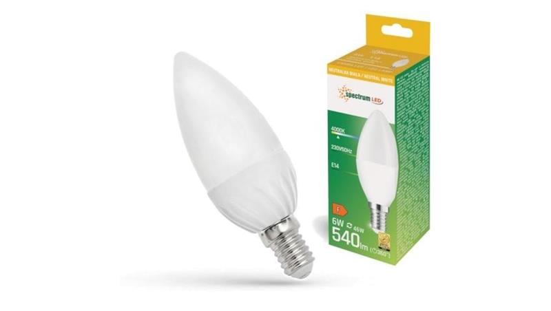 Żarówka LED E14 230V 6W świecowa 540lm neutralna 75.0302-45650
