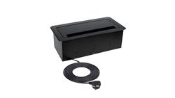 Gniazdo meblowe, blatowe 2x2P+Z 16A 230V + 1xUSB A + 1xUSB C 2,1A 5V + RJ45 + HDMI 2.0 1,5m czarny KOMBI BOX-45112