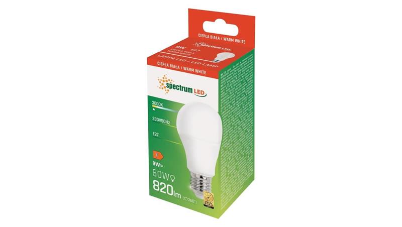 Żarówka LED E27 230V 9W GLS 820lm ciepła-48510 Żarówka LED E27 230V 9W GLS 820lm ciepła-48510