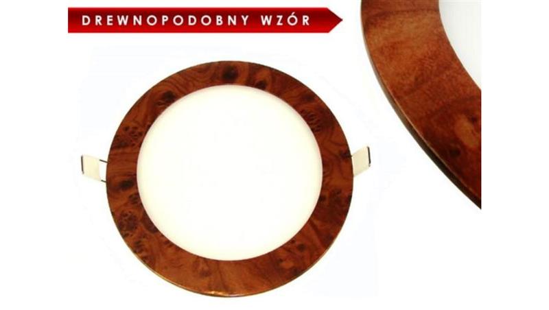 Panel led okragły Round 12W 230V drewnopodobny A W-55071