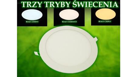 Panel led okragły Round 6W 230V WW+DW+CW-55050