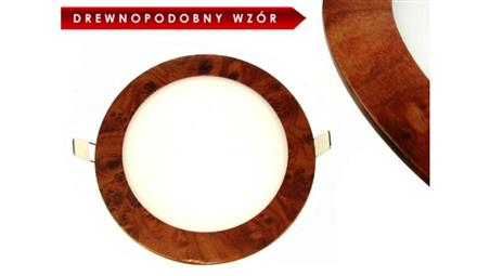Panel led okragły Round 12W 230V drewnopodobny A D-55070