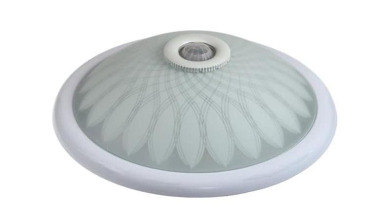 Plafon 2x40W E27 z czujnikiem PIR szkło frosted..-51893 Plafon 2x40W E27 z czujnikiem PIR szkło frosted..-51893