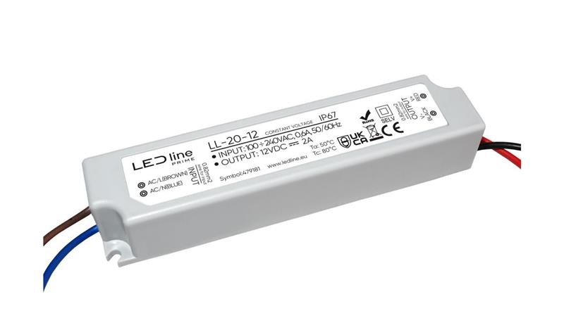 Zasilacz do taśm LED line PRIME 20-12 wodoszczelny IP67 12V 20W 5 lat gwar.-51006