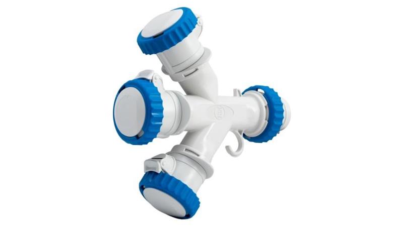 Adapter kempingowy wtyk 16A 3p przemysłowy IP67 , gniazdo 3x16A 3P przemysłowe IP67-32121