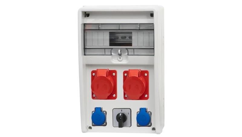 Rozdzielnica ULISSE 12M - gniazda 2x16A 5p, 2x230V, 0/1(32A) /12 modułów/-69923