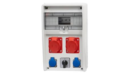 Rozdzielnica ULISSE 12M - gniazda 2x16A 5p, 2x230V, 0/1(32A) /12 modułów/-69923