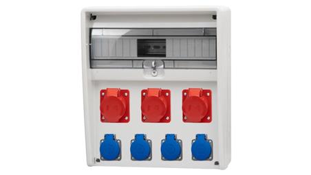Rozdzielnica ULISSE 17M - gniazda 3x32A 5p, 4x230V /17 modułów/-69623