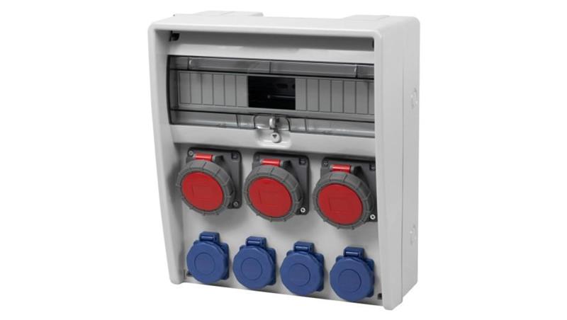 Rozdzielnica ULISSE 17M - gniazda 3x16A 5p, 4x230V IP65 /17 modułów/-69781