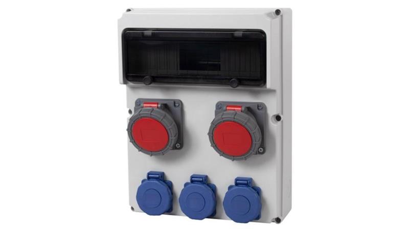 Rozdzielnica FEMO 13M - gniazda 16A 5p, 32A 5p, 3x230V IP65 /13 modułów/-69671