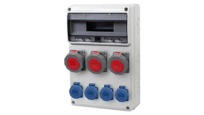 Rozdzielnica LEGATO 16M - gniazda 3x16A 5p, 4x230V IP65 /16 modułów/-69925