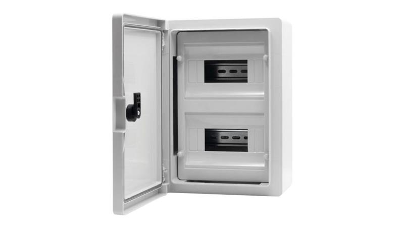 Szafa z tworzywa M 300x400x170 mm IP65 2 rzędy 24 moduły-68172 Szafa z tworzywa M 300x400x170 mm IP65 2 rzędy 24 moduły-68172