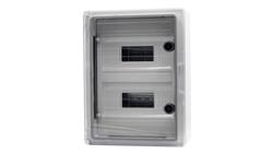 Szafa z tworzywa MP 250x350x150 mm IP65 drzwi przeźroczyste 2 rzędy 18 modułów-68189