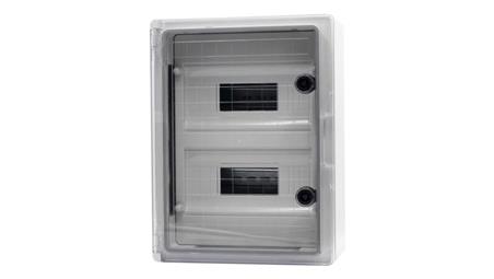 Szafa z tworzywa MP 250x350x150 mm IP65 drzwi przeźroczyste 2 rzędy 18 modułów-68189