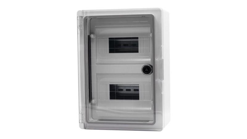Szafa z tworzywa MP 300x400x170 mm IP65 drzwi przeźroczyste 2 rzędy 24 moduły-68177