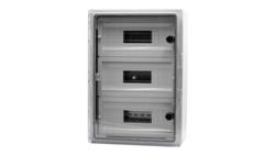Szafa z tworzywa MP 350x500x190 mm IP65 drzwi przeźroczyste 3 rzędy 45 modułów-68203