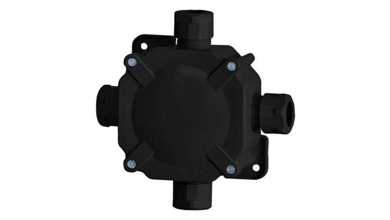 Puszka hermetyczna 27P z zaciskiem - czarna IP67-77535