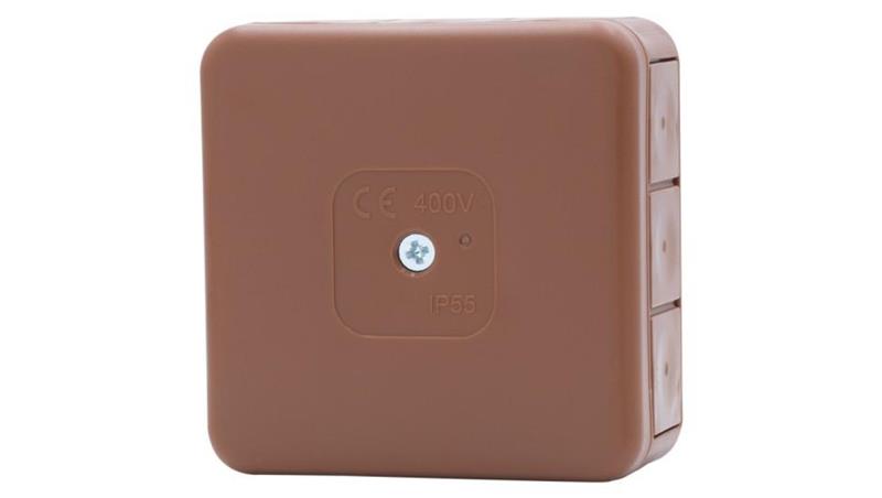 Puszka hermetyczna H55-S 85x85x37 IP55 12-wylotowa brązowa-75158