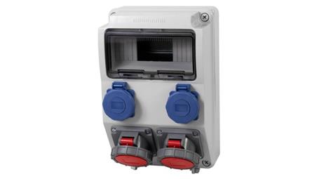 Rozdzielnica CAJA 9M - gniazda 2x32A 5p, 2x230V IP65 /9 modułów/-70022