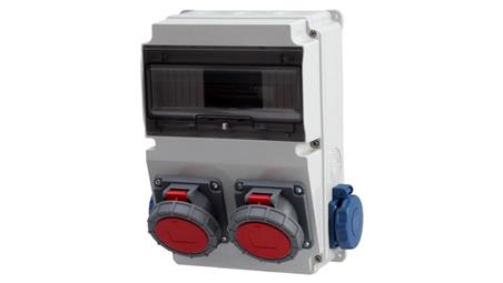 Rozdzielnica LAGO 10M - gniazda 2x32A 5p, 2x230V IP65 /10 modułów/-69369