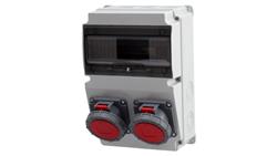 Rozdzielnica LAGO 10M - gniazda 16A 5p, 32A 5p IP65 /10 modułów/-69973