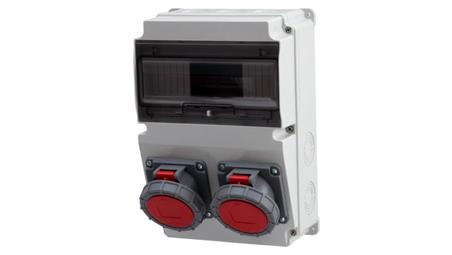 Rozdzielnica LAGO 10M - gniazda 16A 5p, 32A 5p IP65 /10 modułów/-69973