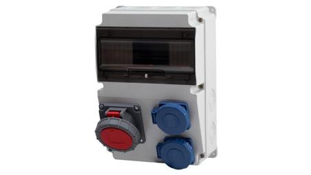 Rozdzielnica LAGO 10M - gniazda 16A 5p, 2x230V IP65 /10 modułów/-69300
