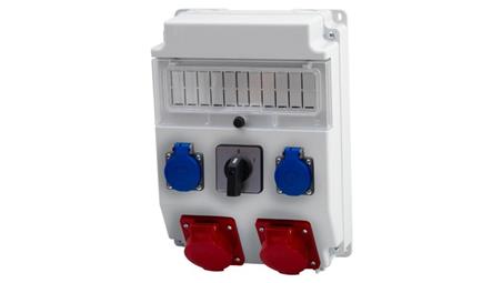 Rozdzielnica CAJA 11M - gniazda 16A 5p, 32A 5p, 2x230V, 0/1(32A) /11 modułów/-69817