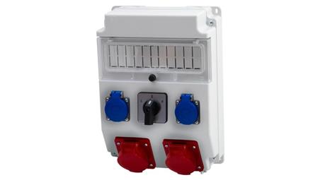 Rozdzielnica CAJA 11M - gniazda 2x16A 5p, 2x230V, L/P(32A) /11 modułów/-69895
